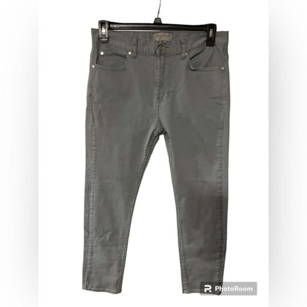 Women’s Bullhead Pants 32 Greenish Color Skinny Jeans 27 Inseam , Great Cond